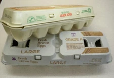 24 Empty Egg Cartons for 12 eggs each white Blue Yellow Styrofoam poultry crafts