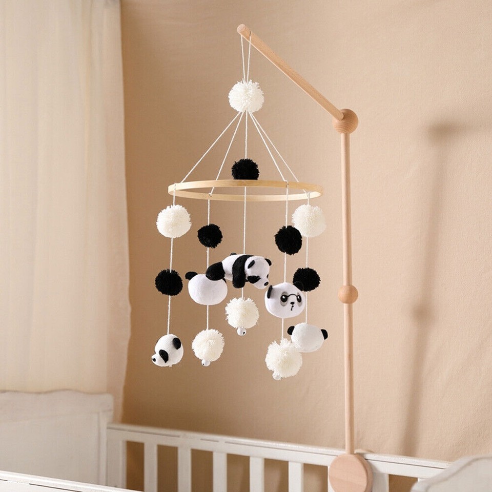 Baby Crib Mobiles Hanging Pendant Decor Panda Infant Bed Bell Teether