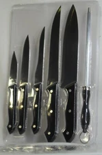 7 Pc. Cutlery Set Cutting Board Omaha Steaks Knife Set Stainless Steel