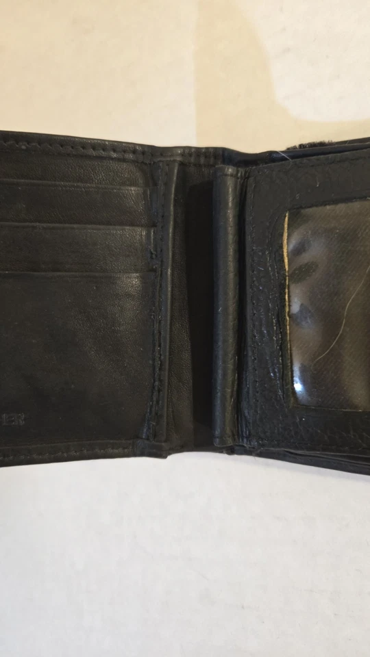 Мужской бумажник Van Heusen черный натуральная кожа двойной бумажник - Изображение 4 из 4