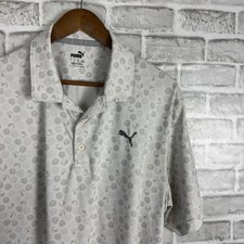 PUMA Golf Light Gray Beach Summer Vibes AOP Performance Golf Polo Men LARGE