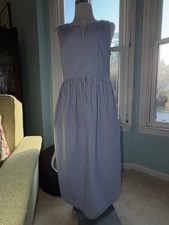 Monteau Los Angeles Women’s Blue Striped Drop Waist Cotton Dress - Size M - EUC
