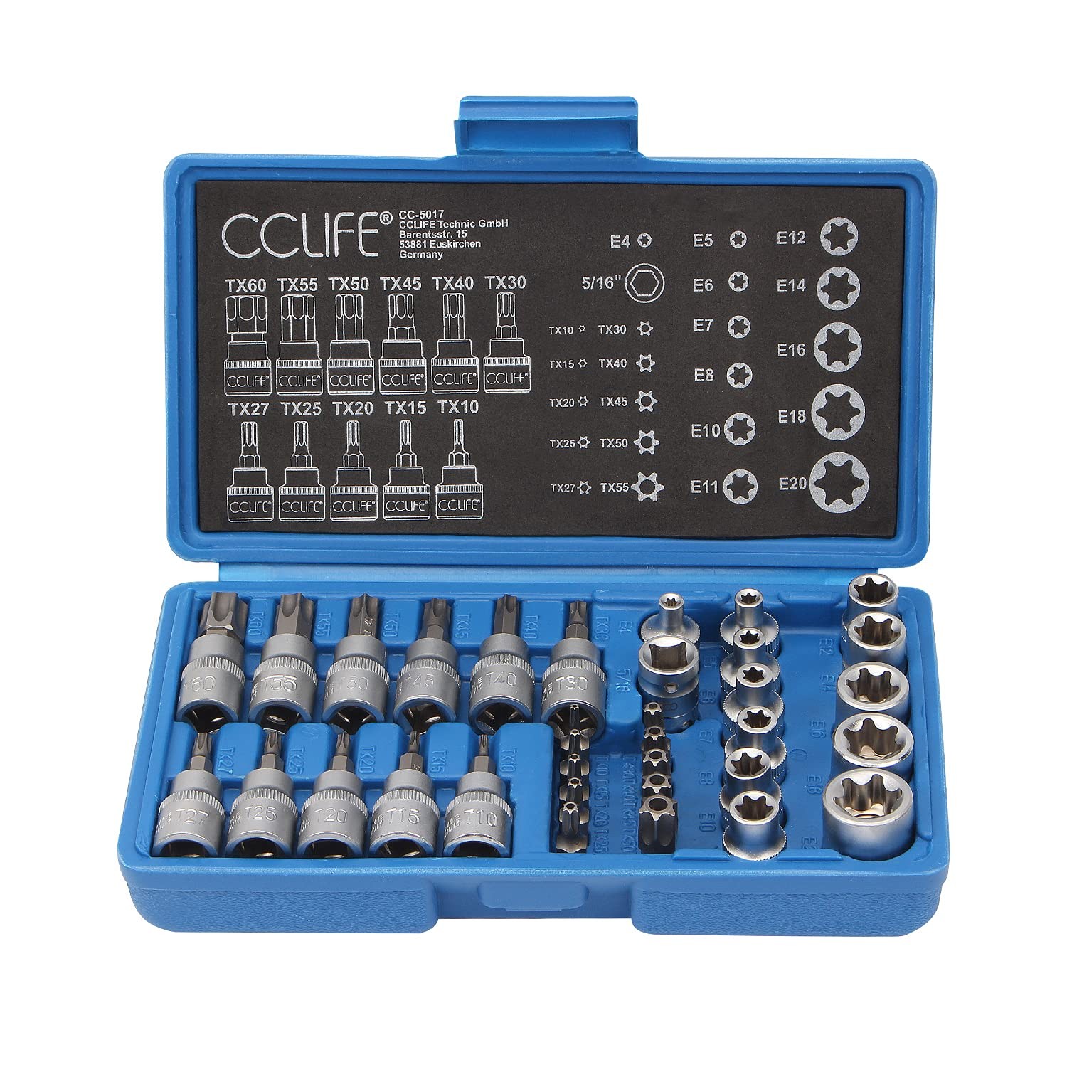 Set di 34 Chiavi a Bussola Torx E4 E20 T10 T60 Femmina e Maschio Inserti per - Immagine 1