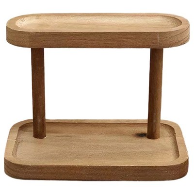 1 Holz Aufbewahrungsregal 2 Schichten Schreibtisch Präsentationsregal Schreibtisch Dressing7873