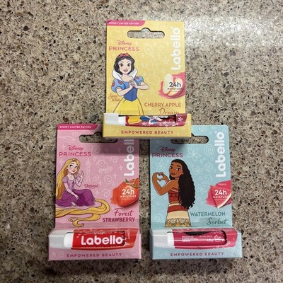 Labello x Disney Princess 3 set Moana, rapunzel and Snow White new***