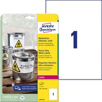 Avery Zweckform Wetterfeste Folienetiketten L4775-8 Weiß 210,0 X 297,0 Mm, 8...