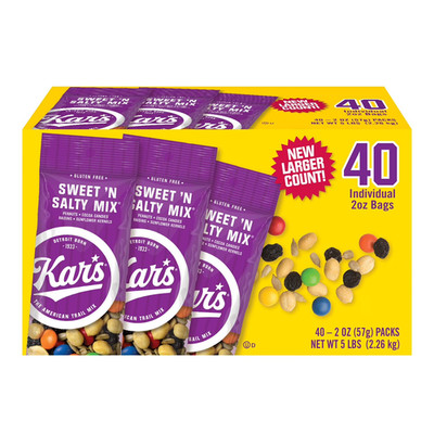 Kar's Sweet 'n Salty Trail Mix Snack Packs, 2 oz Bags, 40 Count. FREE SHIPPING