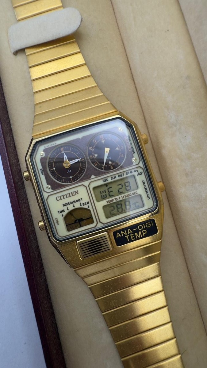Citizen Ana-Digi Temp Near Mint 8988-001971 Quartz Alarm