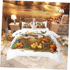 Farm Animals Boys Kids Comforter Set Size,Rustic Farmhouse Duvet Full Brown
