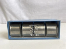 Stieff Pewter Set of 4 Napkin Rings Vintage Original Box