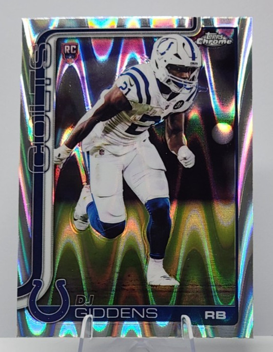 2025 Topps Chrome DJ Giddens #390 Rookie RayWave Refractor RC Colts
