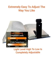 Rechargeable Book Light With Power Display Ultralight LED Clip-on Lamp Reading