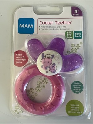 MAM Cooler Cooling Relief 4+ Months Teether Massages Gums Back TeethWater Filled
