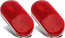 2Pcs Red 4 Inch Oblong Led Clearance and Side Marker lights Lamps with Red