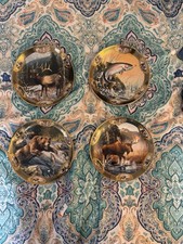 Franklin Mint NWF Wildlife Collector Plate Set (4) – Moose, Grizzly, Elk, Trout