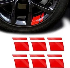 Pack-6 Car Reflective Stickers, Car Wheel Rim Stripe Decals, Univer Color: Red