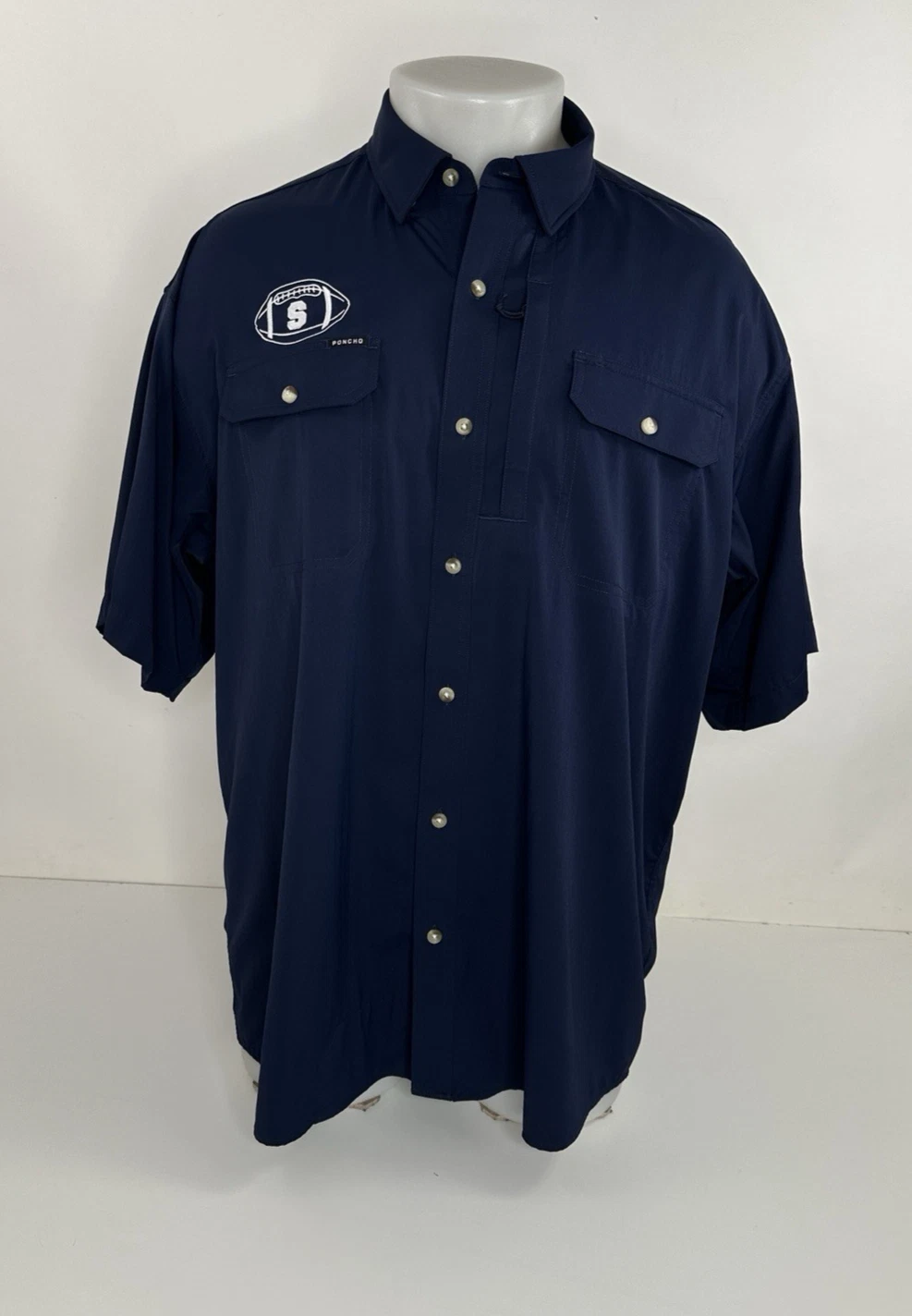 PONCHO - Fishing Vented Embroidered Football Mens XL. Shirt