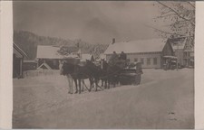 c1910s Horse Drawn Snow Roller Mill Building Vermont? RPPC Postcard