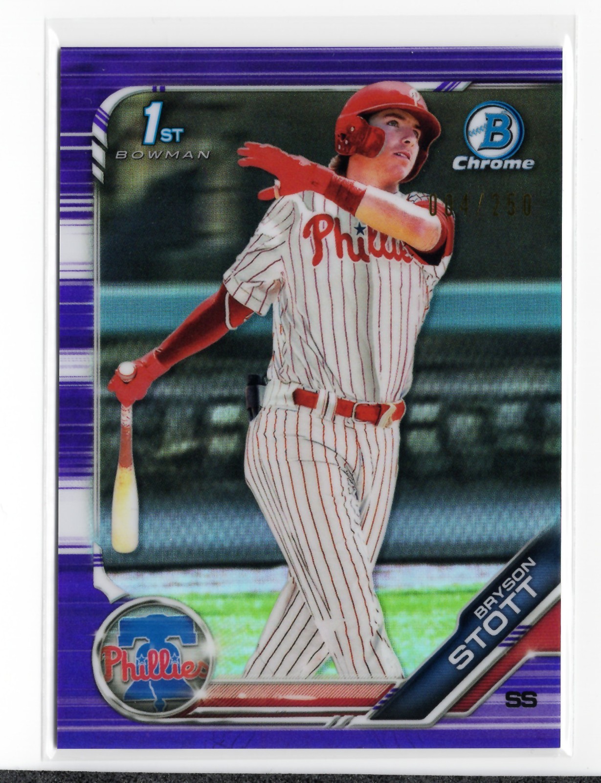 2019 Bowman 1st Draft Chrome Bryson Stott #BDC-79 Purple Refractor /250 (RC)