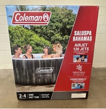 Coleman Saluspa Bahamas AirJet Inflatable Hot Tub 2-4 Person Spa w/ Pump & Cover