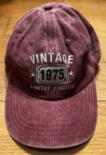 Vintage 1975 Limited Edition Dad Hat Men's Adjustable Red Cotton Baseball Cap