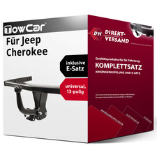 Für Jeep Cherokee KJ (TowCar) Anhängerkupplung starr + E-Satz 13pol universell