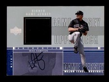 MIKE HAMPTON 2000 UPPER DECK GAME USED JERSEY ON CARD AUTOGRAPH AUTO BG1232