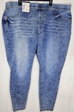 Terra and Sky Plus Size Light Wash High Rise Skinny Jegging Pull On 3X