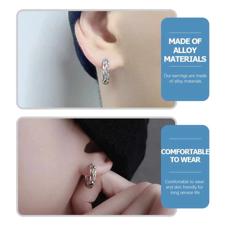 Boucle D'oreille Anneaux D'oreille Homme Boucles D'oreilles De Dragon - Photo 4/4