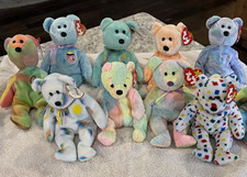 Ty Beanie Baby Bear Plush Lot w/ Heart Tags, Assorted Colors/Patterns 2000