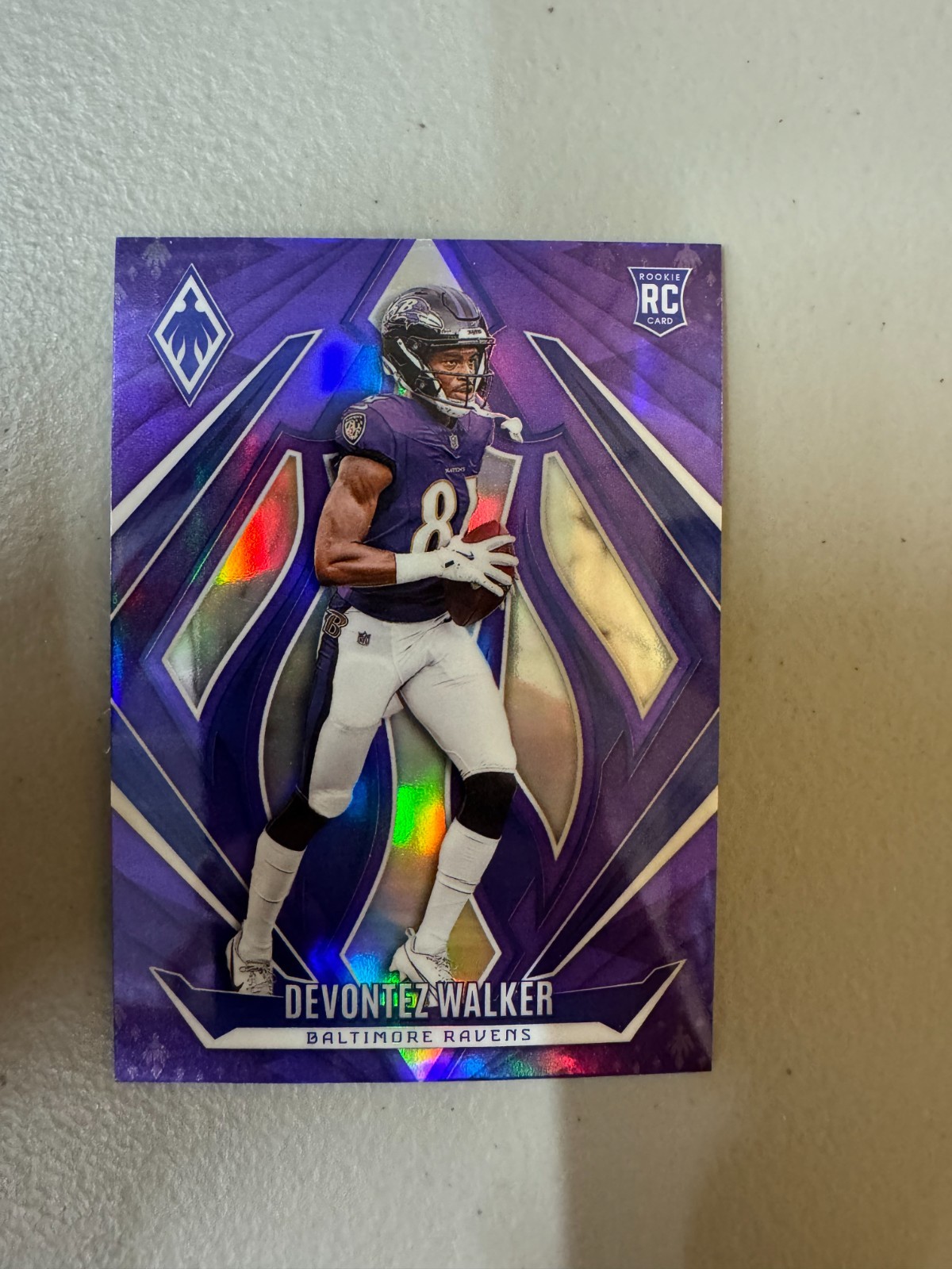 Devontez Walker 2024 Panini Phoenix Rookies #178 Purple (RC) - Baltimore Ravens