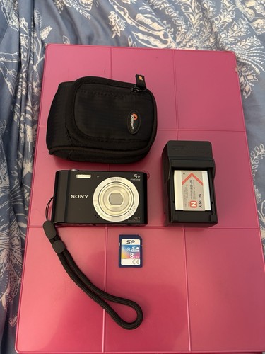 Sony CyberShot DSC-W800-20.1 MP-BLACK Digital Camera-SD Card-Charger & Case-Exc.
