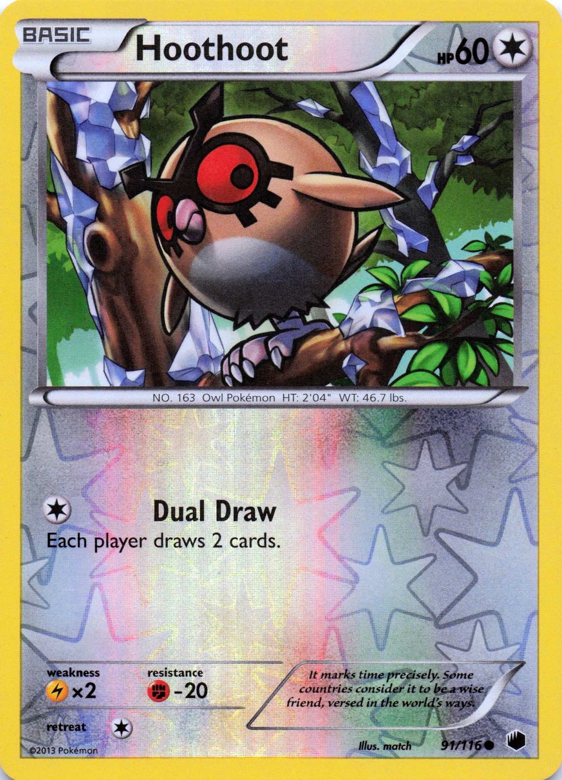 Hoothoot 91/116 - REVERSE HOLO - Plasma Freeze - LP