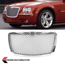 Front Bumper Hood Grille Grill Chrome Mesh Fits For Chrysler 300 300C 2005-2010