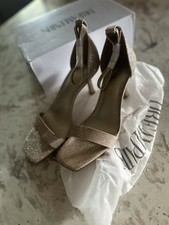 Dream Pairs Gold Glitter Strappy Stiletto Ankle Strap Heels Women's Size 7.5