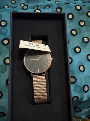 Daniel Wellington Petite 32mm Melrose RG Black Watch DW00100161 New In Box