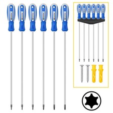 6-piece Extra Long Torx Screwdrivers Set Length 12300mm T10 - T30 Long Lon 6-piece Extra Long Torx Screwdrivers Set Length 12300mm T10 - T30 Long Lon