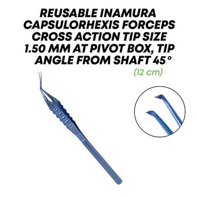 Inamura Capsulorhexis Forceps Cross Action Titanium Ophthalmic Eye Instruments