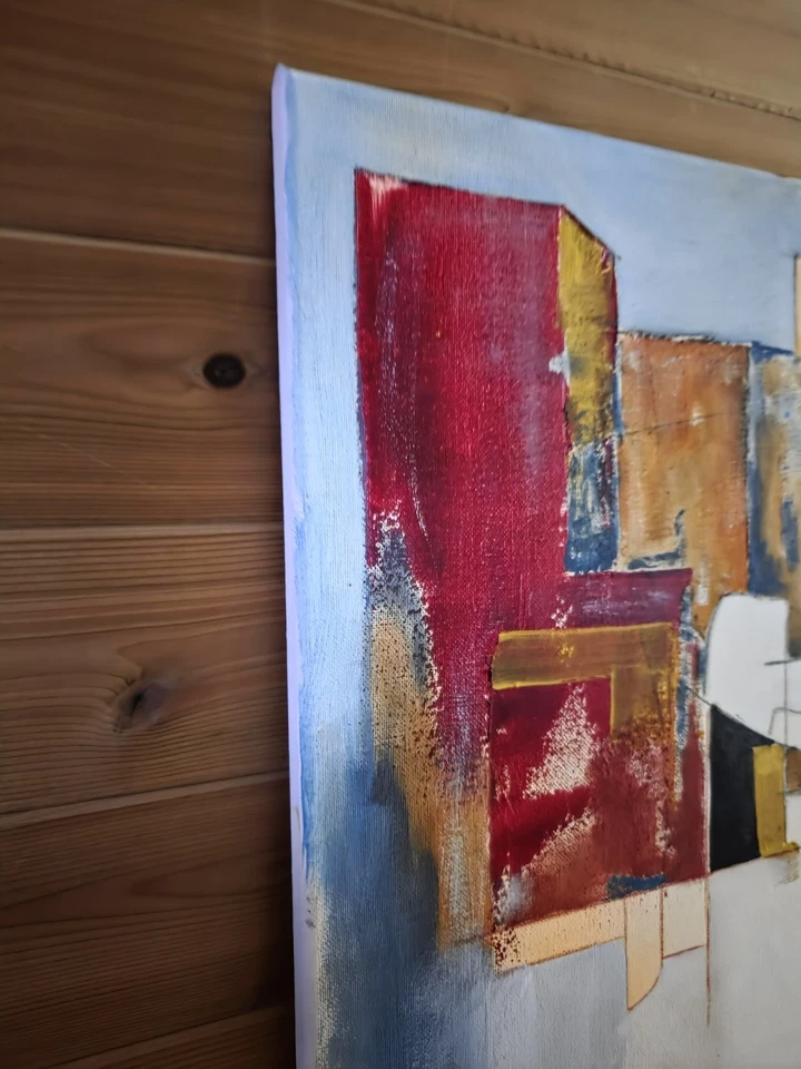 Abstract Expressionist Painting Mid Century Modern Style, Modernist Signed. - Image 2 of 3