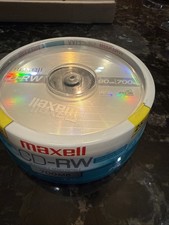 Maxell CD-RW Discs 25pk 700MB 80min 4x Rewritable Data Music Photos Sealed