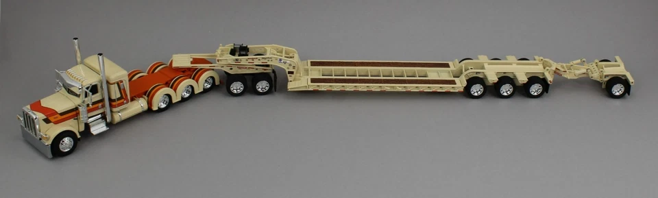DCP 1:64 *BEIGE ORANGE* Peterbilt 389 36" Flattop HEAVY HAUL Lowboy Jeep Stinger - Image 2 of 4