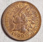1900 Indian Head Extremely Fine XF with FREE 1909 Lincoln Cent / Low Shipping