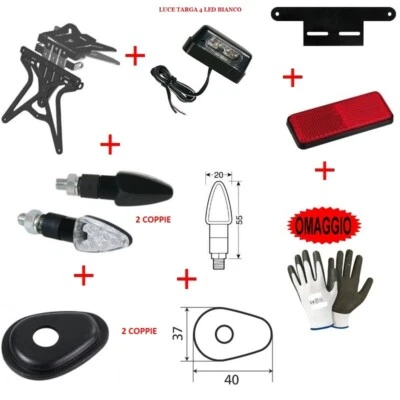 Pour Yamaha FZ1 1000 Fazer 2006 - 2019 Set Immatriculation Moto Carénée + 4 Fre - Photo 1/4