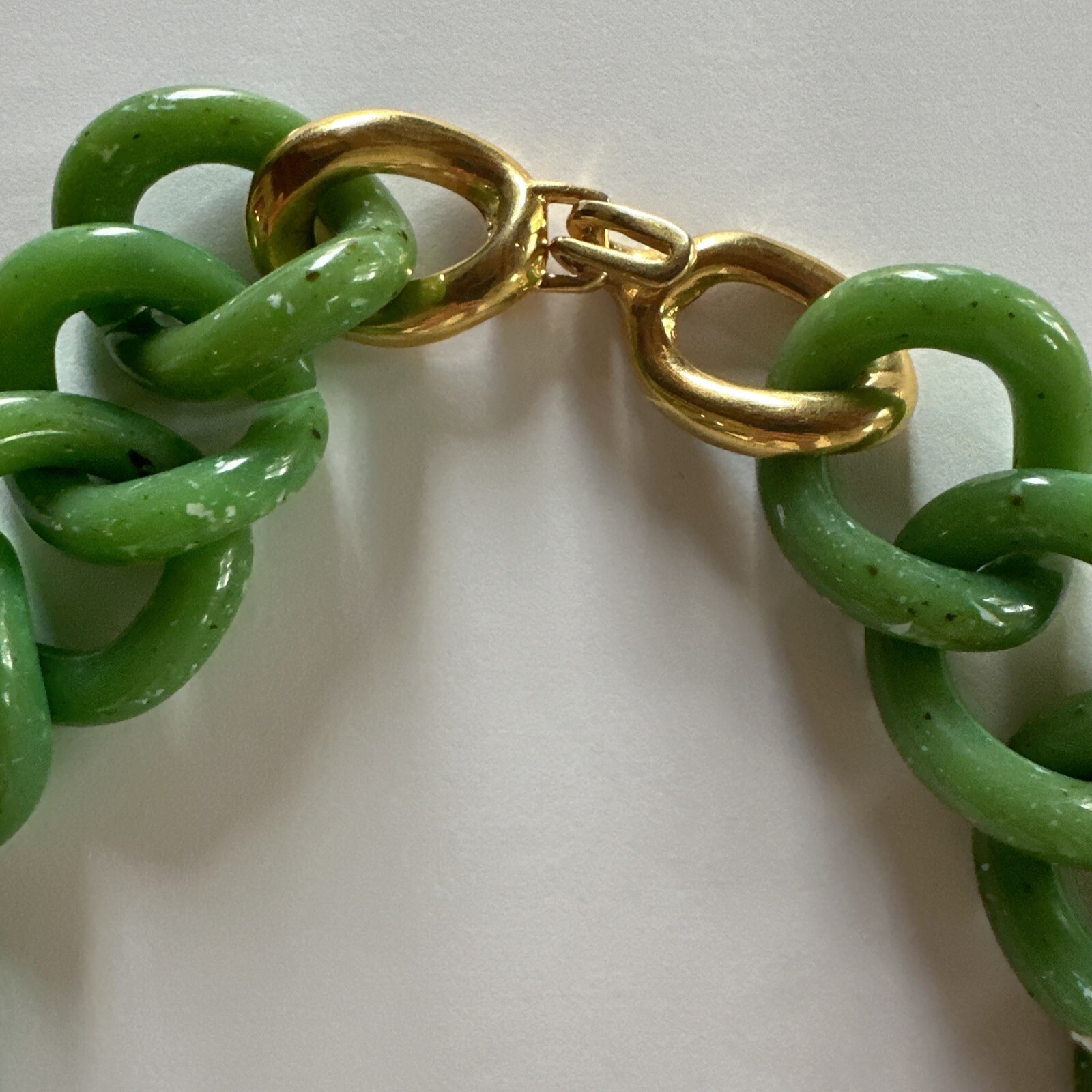Kenneth Jay Lane Jade Resin & Goldtone Large Link… - image 3