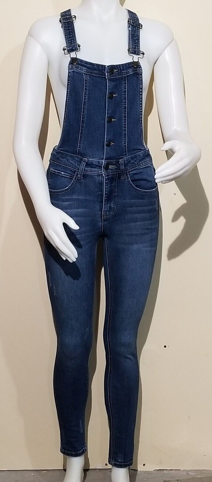 Celebrity Pink Med Wash Denim Bib Overalls Size 1… - image 2