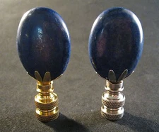 Stone Lamp Finial-LAPIS LAZULI W/AB, PB or Satin Nickel Base (1-PC.)