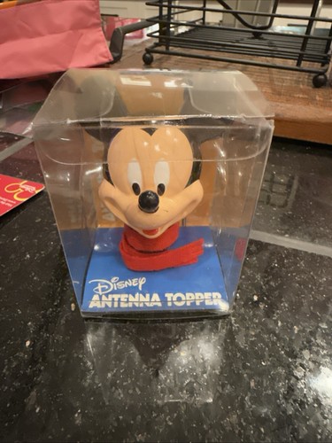 Disney Mickey Mouse Head Antenna Topper W Red Scarf & Hanging Cord For Ornament