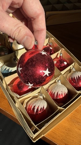12x Vintage MCM Christbaum Glas Original Kugeln Deko Antik Polen - Bild 10 von 14