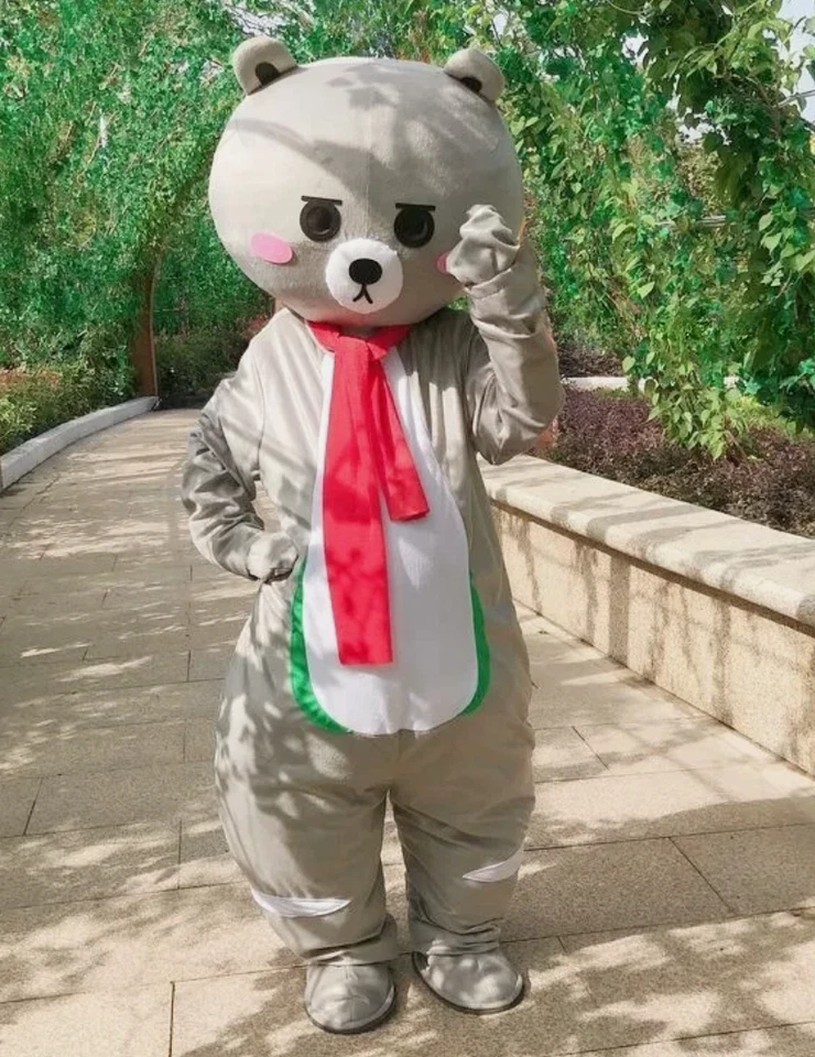 Teddy Bear Mascot Costume Cartoon Party Floral Dress Halloween Adult Gift - Image 3 of 3