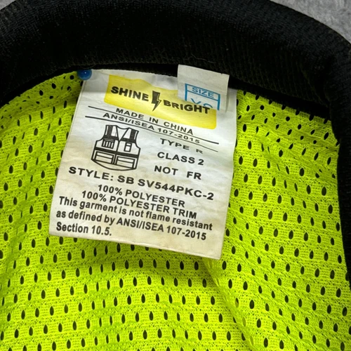 Shine Bright Safety Vest Yellow Red Type R Class 2 Pockets Mens XS image 10
